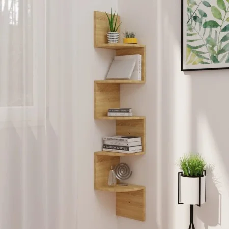 Oak engineered wood wall corner shelf 19x19x123cm by vidaXL, Shelves and shelves - Ref: Foro24-326834, Price: 38,91 €, Discou...
