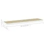 White and oak MDF floating wall shelf 90x23.5x3.8 cm by vidaXL, Shelves and shelves - Ref: Foro24-326582, Price: 23,04 €, Dis...
