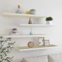 Floating wall shelf 4 pcs white and oak MDF 90x23.5x3.8 cm by vidaXL, Shelves and shelves - Ref: Foro24-326584, Price: 71,62 ...