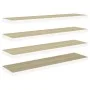 Schwebendes Wandregal, 4 Stück, Weiß und Eiche, MDF, 90 x 23,5 x 3,8 cm von vidaXL, Regale und Regale - Ref: Foro24-326584, P...