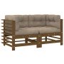 Sofás esquineros y cojines 2 uds madera maciza pino marrón miel en Sofás modulares de exterior | Comprar online en Foro24