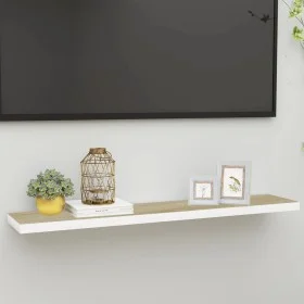 MDF oak and white floating wall shelf 120x23.5x3.8 cm by vidaXL, Shelves and shelves - Ref: Foro24-326585, Price: 30,42 €, Di...