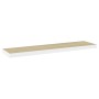 MDF oak and white floating wall shelf 120x23.5x3.8 cm by vidaXL, Shelves and shelves - Ref: Foro24-326585, Price: 31,41 €, Di...