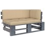 Sofá de jardín esquina de palets madera de pino impregnada gris