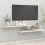 Floating wall shelf 2 pcs MDF oak and white 120x23.5x3.8 cm by vidaXL, Shelves and shelves - Ref: Foro24-326586, Price: 49,40...