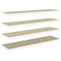 Floating wall shelf 4 pcs MDF oak and white 120x23.5x3.8 cm by vidaXL, Shelves and shelves - Ref: Foro24-326587, Price: 74,12...