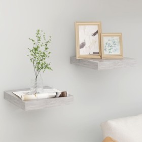 Floating wall shelf 2 pcs concrete gray MDF 23x23.5x3.8 cm by vidaXL, Shelves and shelves - Ref: Foro24-326589, Price: 24,94 ...