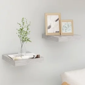 Floating wall shelf 2 pcs concrete gray MDF 23x23.5x3.8 cm by vidaXL, Shelves and shelves - Ref: Foro24-326589, Price: 24,48 ...