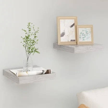 Floating wall shelf 2 pcs concrete gray MDF 23x23.5x3.8 cm by vidaXL, Shelves and shelves - Ref: Foro24-326589, Price: 24,48 ...