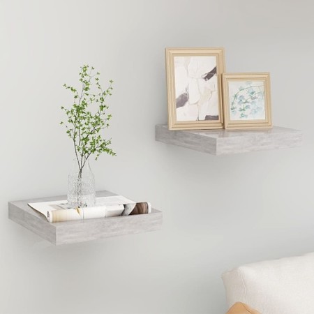 Schwebendes Wandregal 2 Stück betongraues MDF 23x23,5x3,8 cm von vidaXL, Regale und Regale - Ref: Foro24-326589, Preis: 24,94...