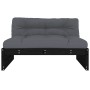 Sofá central madera maciza de pino negro 120x80 cm