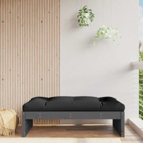 Taburete de jardín madera maciza de pino gris 120x80 cm Taburete de jardín madera maciza de pino gris 120x80 cm