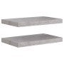 Floating wall shelves 2 units MDF gray concrete 50x23x3.8 cm by vidaXL, Shelves and shelves - Ref: Foro24-326595, Price: 25,8...