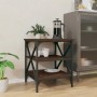 Mesa auxiliar madera contrachapada marrón roble 40x42x50 cm