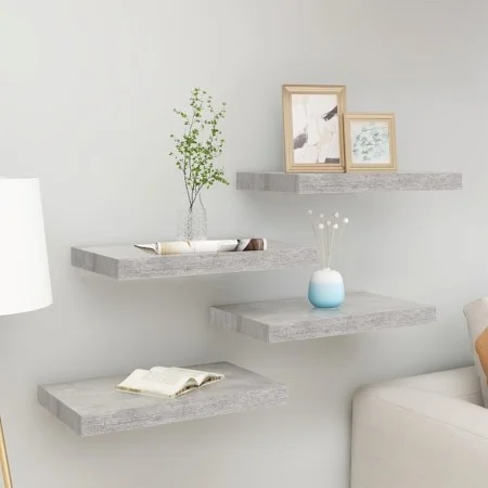 Floating wall shelves 4 pcs concrete gray MDF 50x23x3.8 cm by vidaXL, Shelves and shelves - Ref: Foro24-326596, Price: 56,06 ...