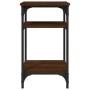 Mesa auxiliar madera contrachapada roble marrón 35x30x60 cm
