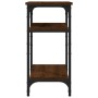 Mesa auxiliar madera contrachapada roble marrón 35x30x60 cm