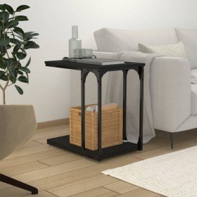 Mesa auxiliar madera contrachapada negro 50x35x52 cm Mesa auxiliar madera contrachapada negro 50x35x52 cm