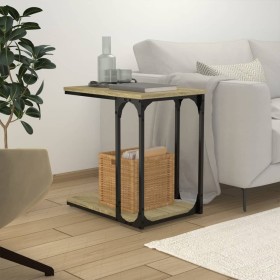 Mesa auxiliar madera contrachapada roble Sonoma 50x35x52 cm Mesa auxiliar madera contrachapada roble Sonoma 50x35x52 cm