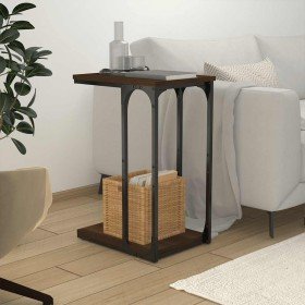 Mesa auxiliar madera contrachapada marrón roble 40x30x60 cm Mesa auxiliar madera contrachapada marrón roble 40x30x60 cm