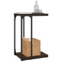 Mesa auxiliar madera contrachapada marrón roble 40x30x60 cm