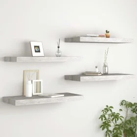 Floating wall shelves 4 pcs MDF concrete gray 60x23.5x3.8 cm by vidaXL, Shelves and shelves - Ref: Foro24-326599, Price: 60,1...