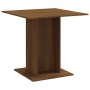 Mesa de comedor madera contrachapada roble marrón 80x80x75 cm