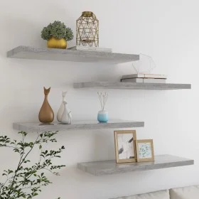 Floating wall shelves 4 pcs MDF concrete gray 80x23.5x3.8 cm by vidaXL, Shelves and shelves - Ref: Foro24-326602, Price: 59,8...