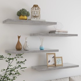Schwebende Wandregale 4 Stück MDF betongrau 80x23,5x3,8 cm von vidaXL, Regale und Regale - Ref: Foro24-326602, Preis: 65,69 €...
