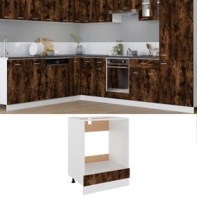 Mueble para horno "Riga" roble ahumado 60x46x81,5 cm madera de