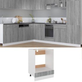 Mueble para horno "Riga" gris Sonoma 60x46x81,5 cm madera de
