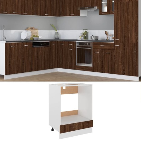 Mueble para horno "Riga" roble marrón 60x46x81,5 cm madera de