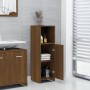 Armario de baño madera contrachapada roble marrón 30x30x95 cm