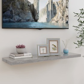 Concrete gray MDF floating wall shelf 90x23.5x3.8 cm by vidaXL, Shelves and shelves - Ref: Foro24-326603, Price: 27,58 €, Dis...