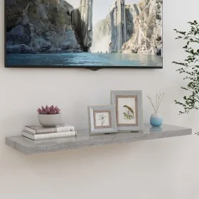 Concrete gray MDF floating wall shelf 90x23.5x3.8 cm by vidaXL, Shelves and shelves - Ref: Foro24-326603, Price: 27,07 €, Dis...