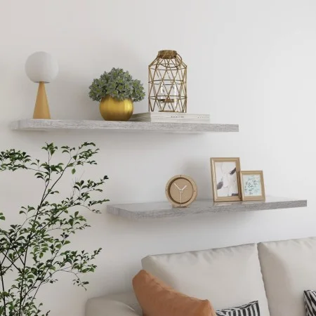 Floating wall shelves 2 pcs concrete gray MDF 90x23.5x3.8 cm by vidaXL, Shelves and shelves - Ref: Foro24-326604, Price: 40,2...