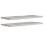 Floating wall shelves 2 pcs concrete gray MDF 90x23.5x3.8 cm by vidaXL, Shelves and shelves - Ref: Foro24-326604, Price: 40,2...