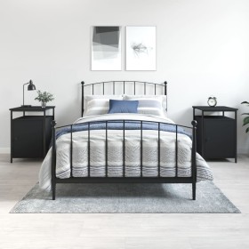 Mesitas de noche 2 uds madera contrachapada negro 40x42x60 cm Mesitas de noche 2 uds madera contrachapada negro 40x42x60 cm