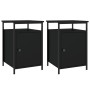 Mesitas de noche 2 uds madera contrachapada negro 40x42x60 cm