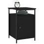 Mesitas de noche 2 uds madera contrachapada negro 40x42x60 cm