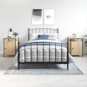 Mesitas noche 2 uds madera contrachapada color roble 40x42x60cm Mesitas noche 2 uds madera contrachapada color roble 40x42x60cm