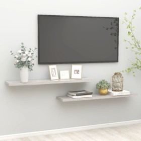 Floating wall shelf 2 units MDF gray concrete 120x23.5x3.8 cm by vidaXL, Shelves and shelves - Ref: Foro24-326607, Price: 52,...