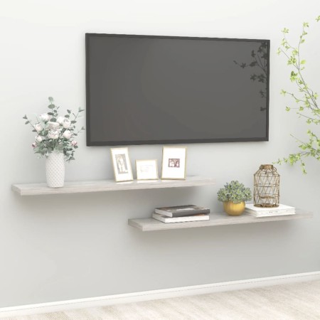 Schwebendes Wandregal 2 Stück MDF grauer Beton 120x23,5x3,8 cm von vidaXL, Regale und Regale - Ref: Foro24-326607, Preis: 52,...