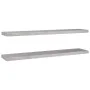 Floating wall shelf 2 units MDF gray concrete 120x23.5x3.8 cm by vidaXL, Shelves and shelves - Ref: Foro24-326607, Price: 52,...