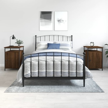 Mesitas de noche 2 uds contrachapada roble marrón 40x42x60 cm en Mesitas de noche | Comprar online en Foro24