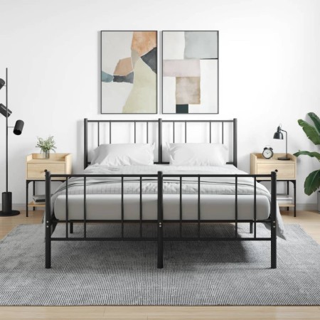 Mesita noche 2 uds madera ingeniería roble Sonoma 40,5x31x60 cm