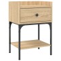 Mesita noche 2 uds madera ingeniería roble Sonoma 40,5x31x60 cm