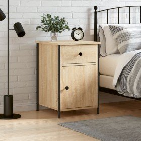 Mesita de noche madera contrachapada roble sonoma 40x42x60 cm Mesita de noche madera contrachapada roble sonoma 40x42x60 cm