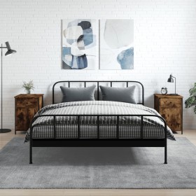 Mesitas noche 2 uds madera contrachapada roble humo 40x42x60 cm Mesitas noche 2 uds madera contrachapada roble humo 40x42x60 cm