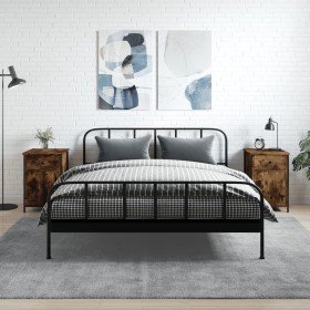 Mesitas noche 2 uds madera contrachapada roble humo 40x42x60 cm Mesitas noche 2 uds madera contrachapada roble humo 40x42x60 cm